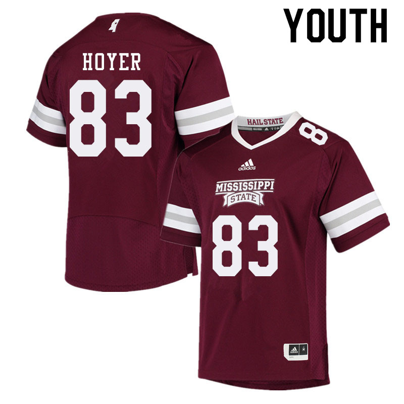 Youth #83 Jordon Hoyer Mississippi State Bulldogs College Football Jerseys Sale-Maroon